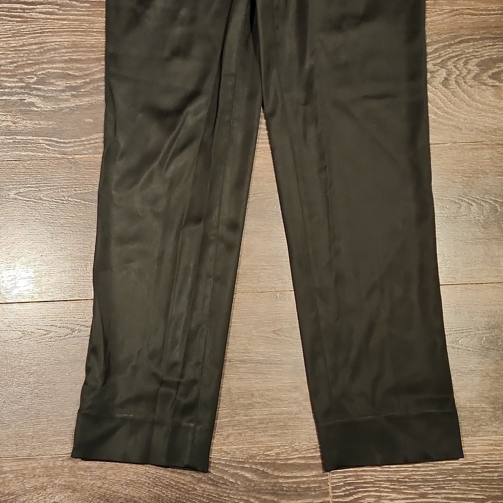 ❤️ ALEXANDRA ROSATI VINTAGE SATIN HIGH RISE STRAIGHT LEG PANTS, 14 (32) - Picture 4 of 7